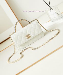 Chanel Bag 24p woc pearl handle embossed double C logo with high aesthetic value and full of 48feezsr