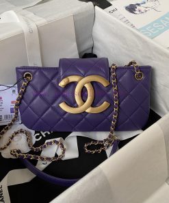 Chanel Bag Chanel 24C Early Spring Vacation Collection AS4611 Retro Metal Large Logo with a upp48kns