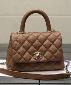 Chanel Bag 𝘾𝙃𝘼𝙉𝙀𝙇 𝘾𝙤𝙘𝙤 𝙝𝙖𝙣𝙙𝙡𝙚Customized original fine ball calf leather/inner calf leather p uel9us94