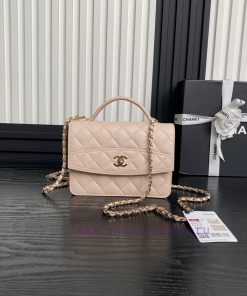 Chanel Bag Chanel 25C Spring New A4406 Logo Handheld Backpack with One Shoulder calf leather w5f4667w