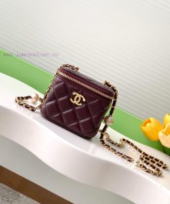 Chanel Bag The 24K pearl makeup bag is super luxurious, made of high-quality sheepskin mater 1waieacg