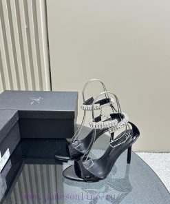 Giuseppe ZanottiGZ 2024s new rhinestone high heelsLacquer leather shoe headpiece with rhines4le55f2m