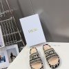 Top tierDior Classic Cotton 3D Stereoscopic Embroidery Printed Thick Bottom Cool Slippers Lo3nkhztm9