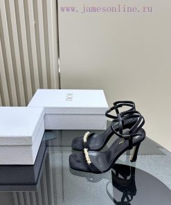 Dior/Dior 24S Spring/Summer New Product Pearl Strap High Heel SandalsThe fabric is imported xexjxq5c