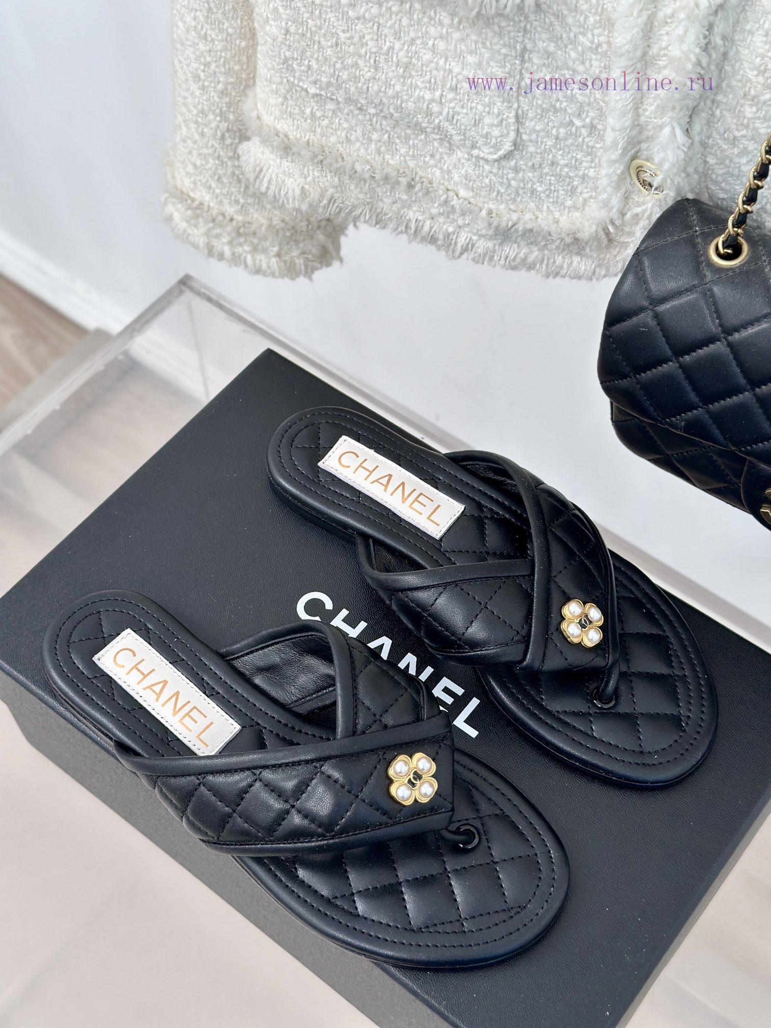 Chanel | 24P Spring/Summer New ProductsDouble C diamond grid clip on flip flopsSummer flip ffkzxvgop - Image 4