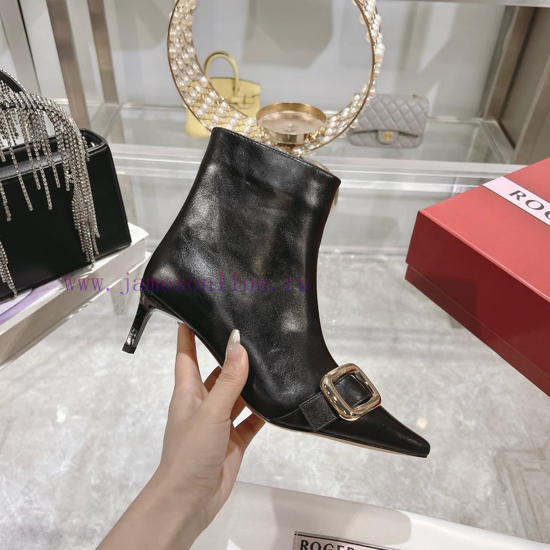 𝐑𝐨𝐠𝐞𝐫𝐕𝐢𝐯𝐢 * 24 New RV Women's Shoes Viv Choc Metal Buckle Thin Heel Short Boots RV's new boo57irajdt - Image 6
