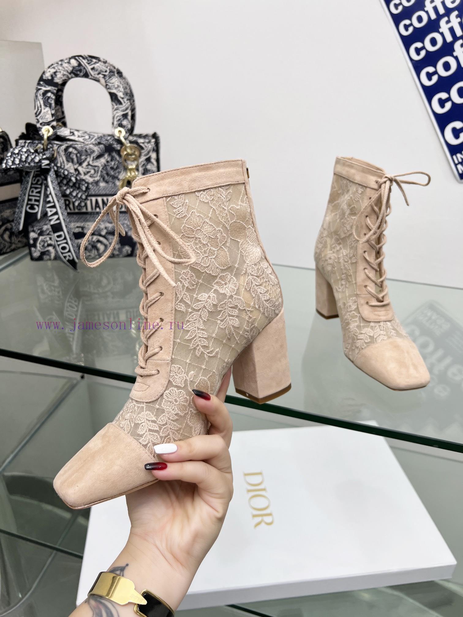 Follow the bootsJ'ADIOR Embroidered Jacquard Mesh Boots Dior 2023 Spring/Summer Latest Coloruh1s91p8 - Image 3