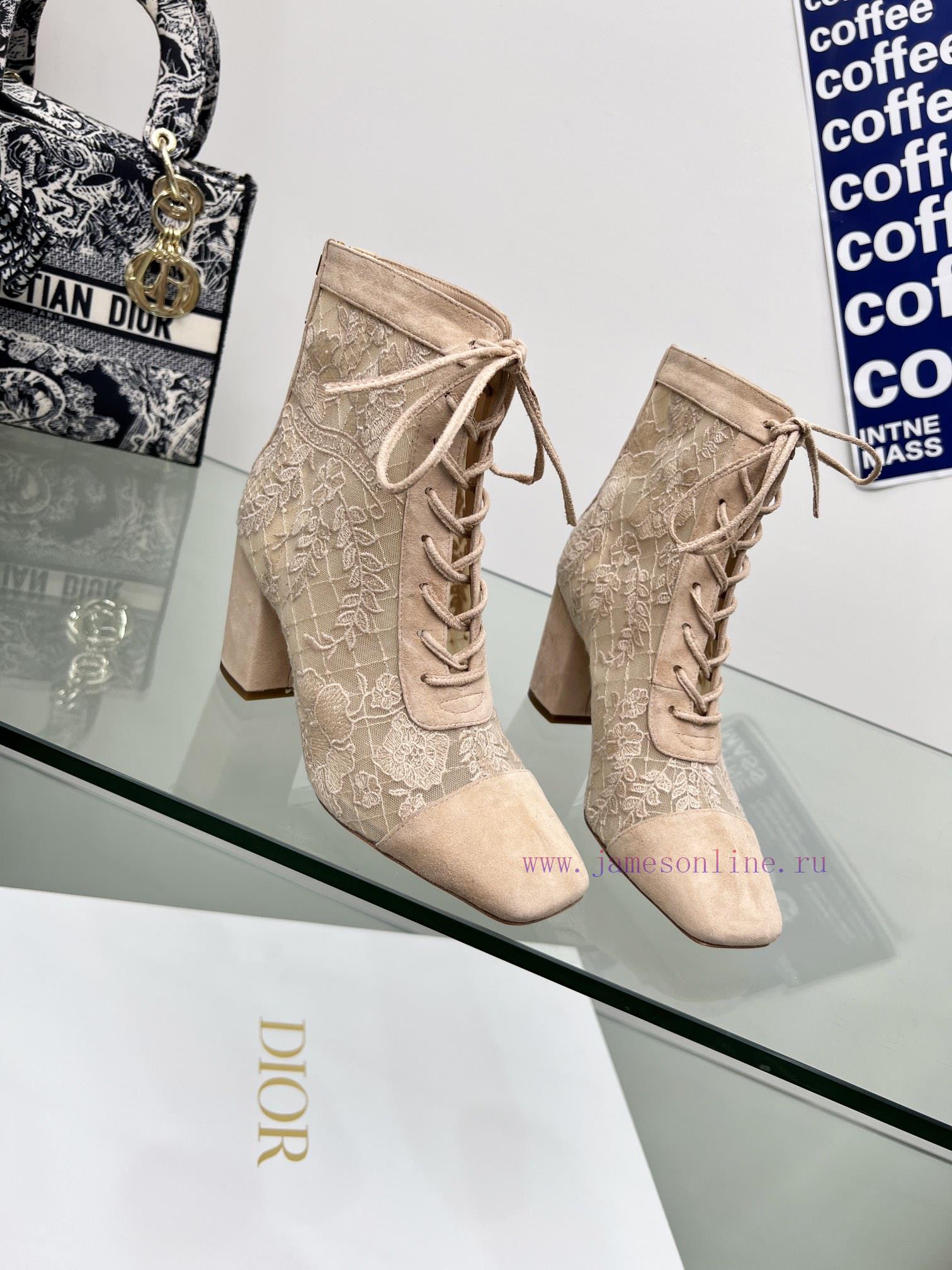 Follow the bootsJ'ADIOR Embroidered Jacquard Mesh Boots Dior 2023 Spring/Summer Latest Coloruh1s91p8 - Image 6