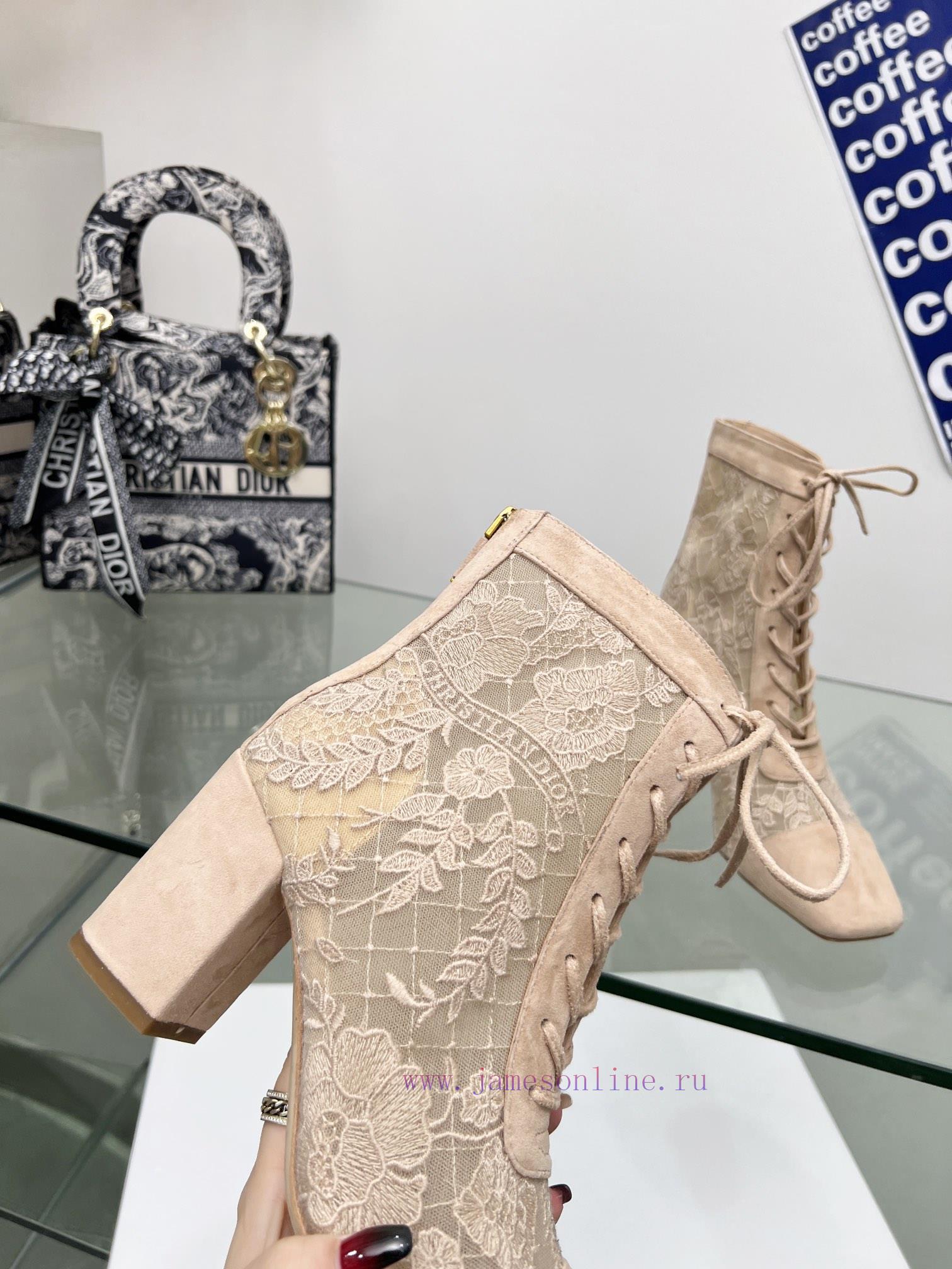 Follow the bootsJ'ADIOR Embroidered Jacquard Mesh Boots Dior 2023 Spring/Summer Latest Coloruh1s91p8 - Image 8