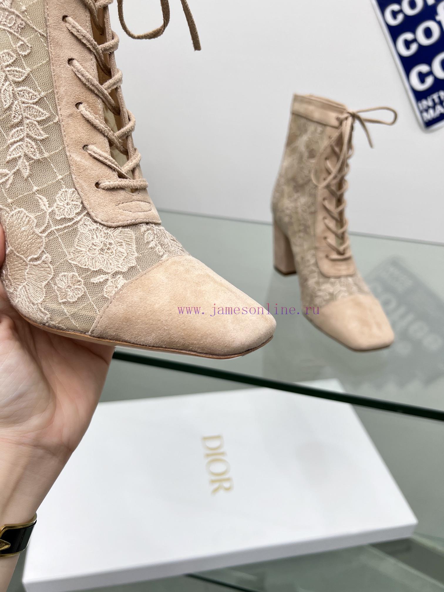 Follow the bootsJ'ADIOR Embroidered Jacquard Mesh Boots Dior 2023 Spring/Summer Latest Coloruh1s91p8 - Image 9