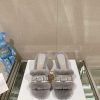 Leather foot pad 8cm gray uniform-23Ss Autumn/Winter New Dior One Word Hairy Slippers Collec1rbx9utj
