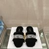 Hair pads are flat and black in color-23Ss Autumn/Winter New Dior One Word Hairy Slippers Coqsa67ce4