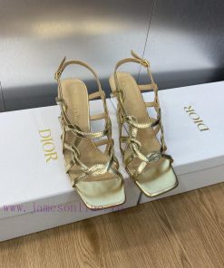 Dior 2023 new D-Fame series metal heel women's shoes star style square toe open toe Roman slpu3otpzo