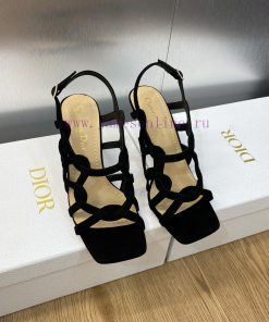 Dior 2023 new D-Fame series metal heel women's shoes star style square toe open toe Roman slcgkrw73g