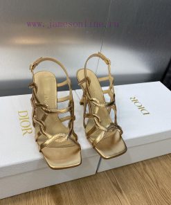 Dior 2023 new D-Fame series metal heel women's shoes star style square toe open toe Roman sl1w1ydiyi