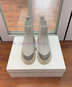 BRUNELL * CUCINELL * One foot short boot material upper made of cow suede sheepskin lining, quctxa7j