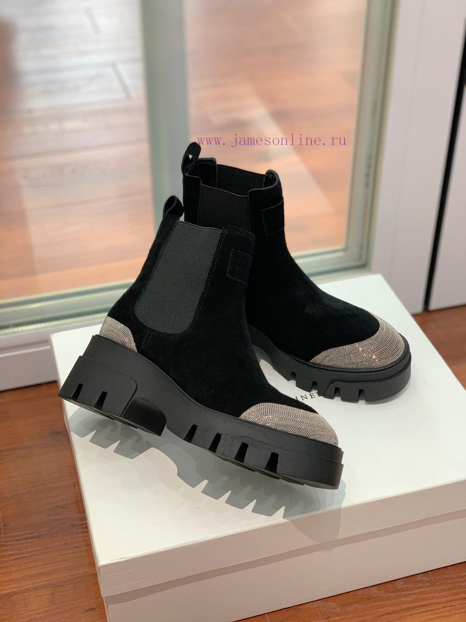 BRUNELL * CUCINELL * One foot short boot material upper made of cow suede sheepskin lining, 66iits34 - Image 5