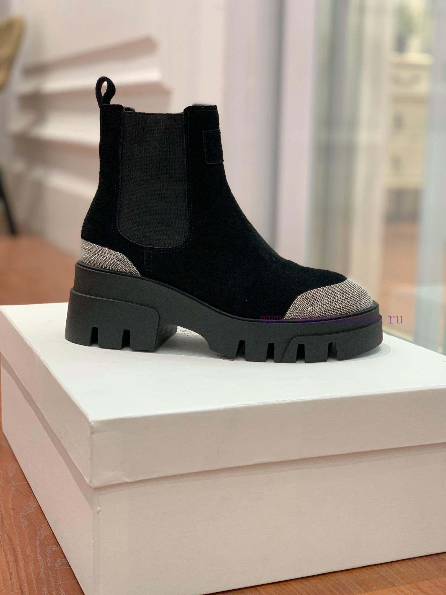 BRUNELL * CUCINELL * One foot short boot material upper made of cow suede sheepskin lining, 66iits34 - Image 6