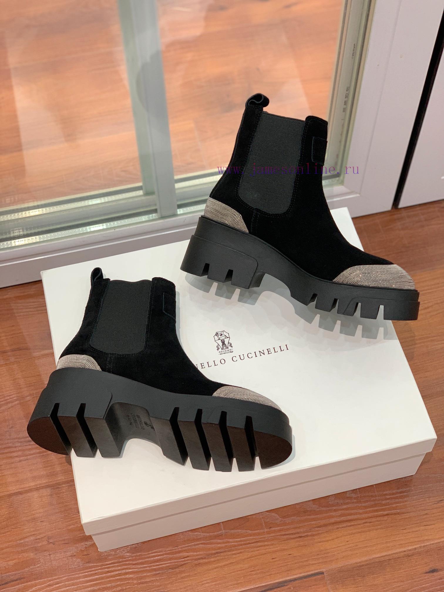 BRUNELL * CUCINELL * One foot short boot material upper made of cow suede sheepskin lining, 66iits34 - Image 9