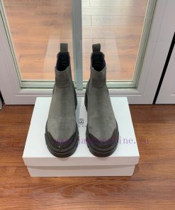 BRUNELL * CUCINELL * One foot short boot material upper made of cow suede sheepskin lining, 2cl9vxc4