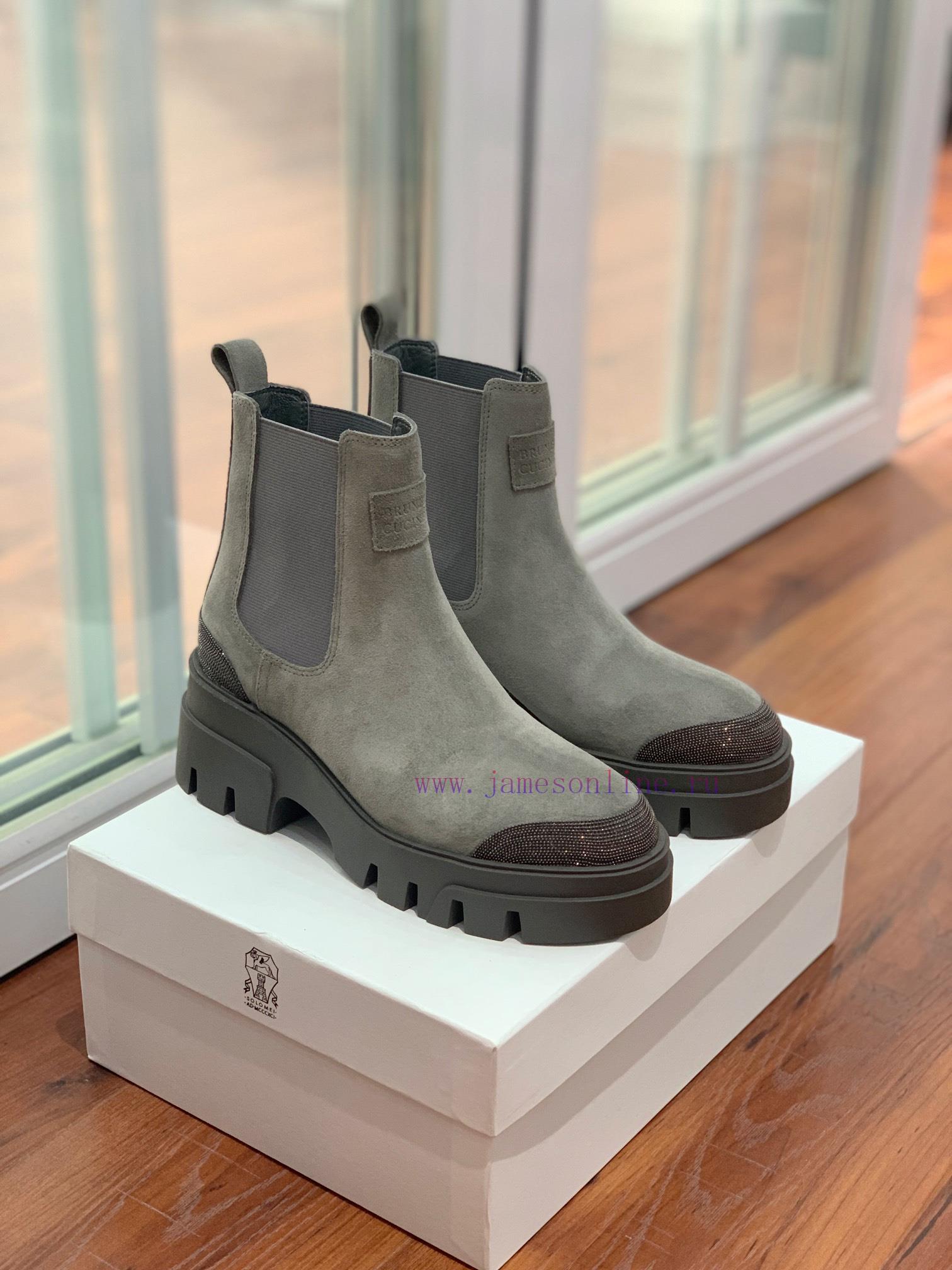 BRUNELL * CUCINELL * One foot short boot material upper made of cow suede sheepskin lining, 2cl9vxc4 - Image 3
