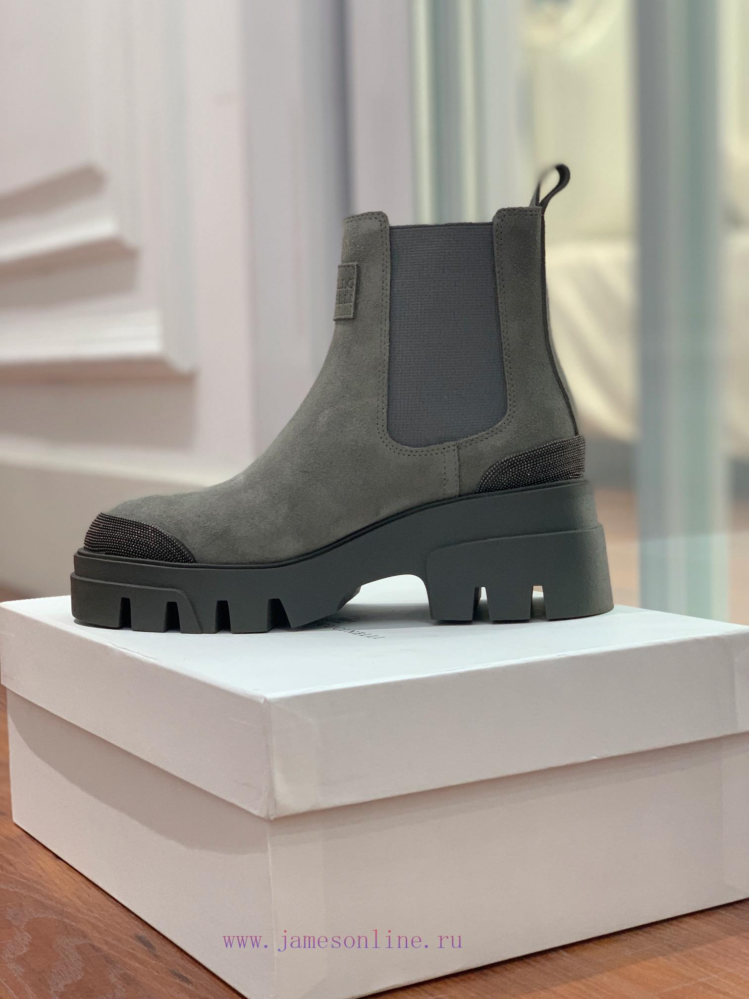 BRUNELL * CUCINELL * One foot short boot material upper made of cow suede sheepskin lining, 2cl9vxc4 - Image 7