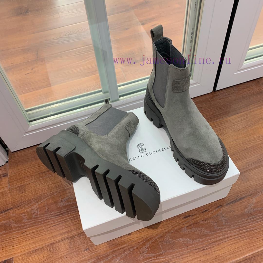 BRUNELL * CUCINELL * One foot short boot material upper made of cow suede sheepskin lining, 2cl9vxc4 - Image 8