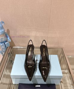 -24Ss Early Spring New Prada Stiletto Heel Back Air SandalsThis patent leather high-heeled sgyv123hs
