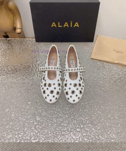 ALAIA chicken eye buttoned hole shoes, ALAIA 24SS French fairy ballet flat dance shoesAzzedih9mq3ghk