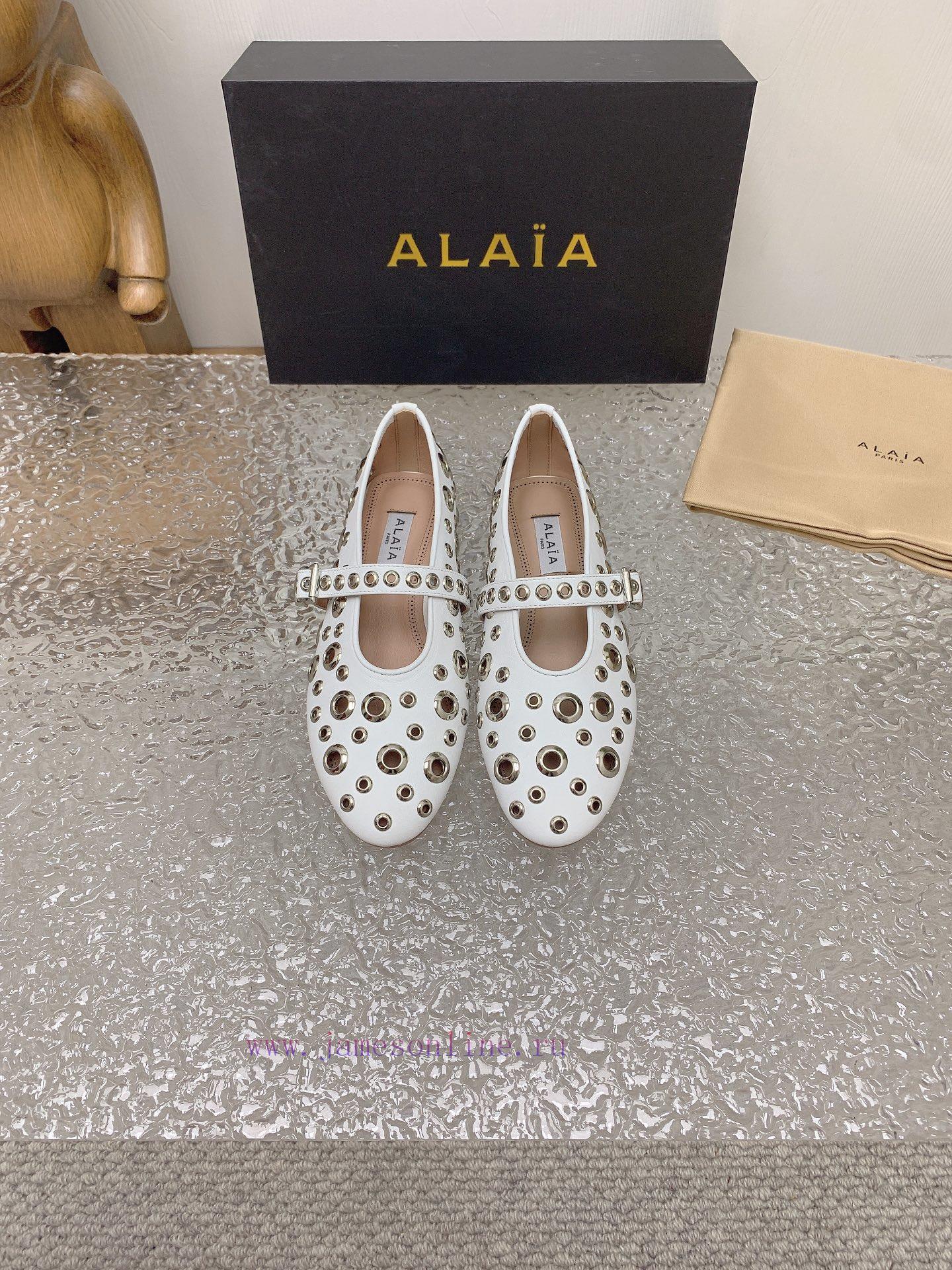 ALAIA chicken eye buttoned hole shoes, ALAIA 24SS French fairy ballet flat dance shoesAzzedih9mq3ghk - Image 2