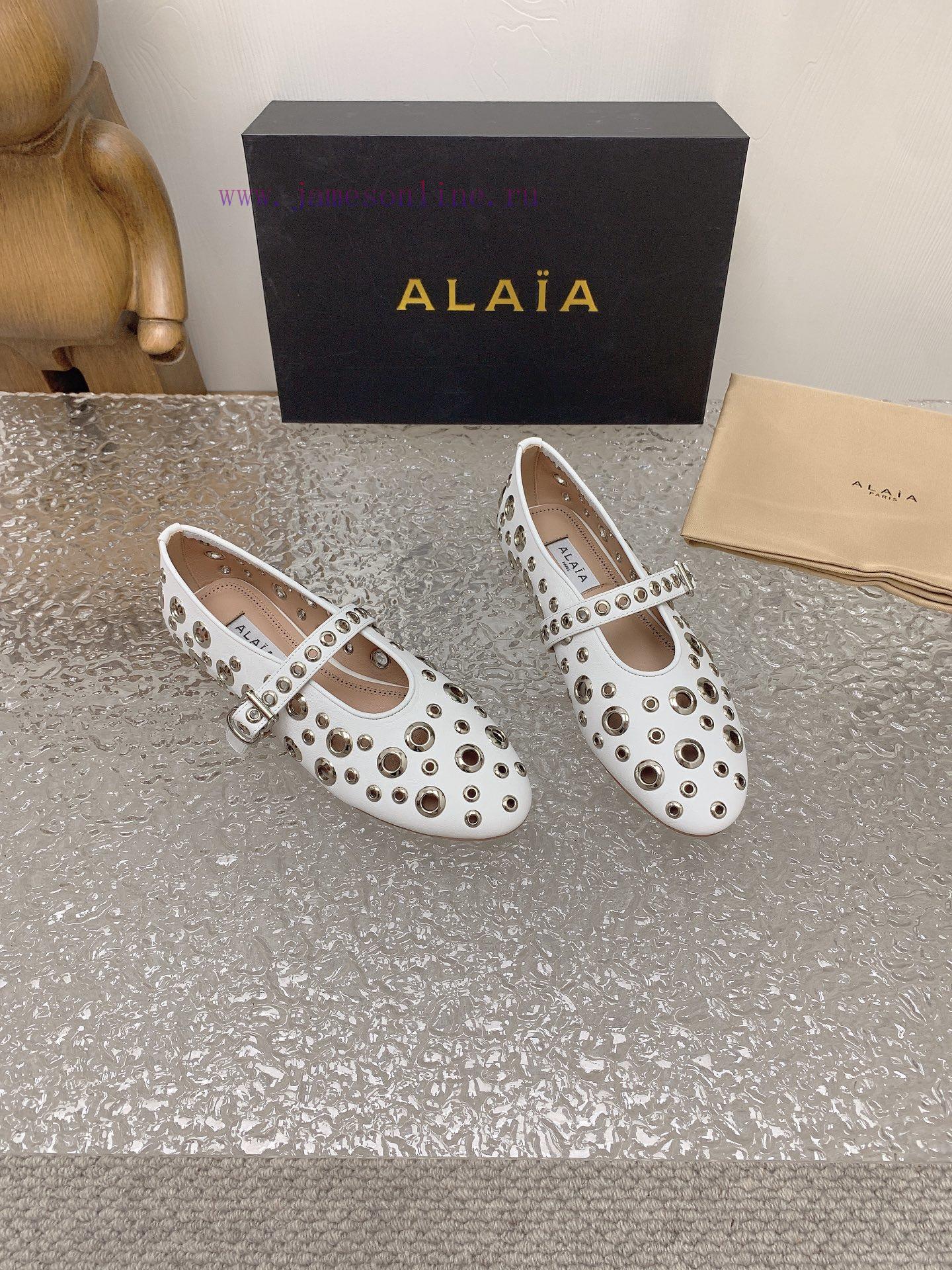 ALAIA chicken eye buttoned hole shoes, ALAIA 24SS French fairy ballet flat dance shoesAzzedih9mq3ghk - Image 3