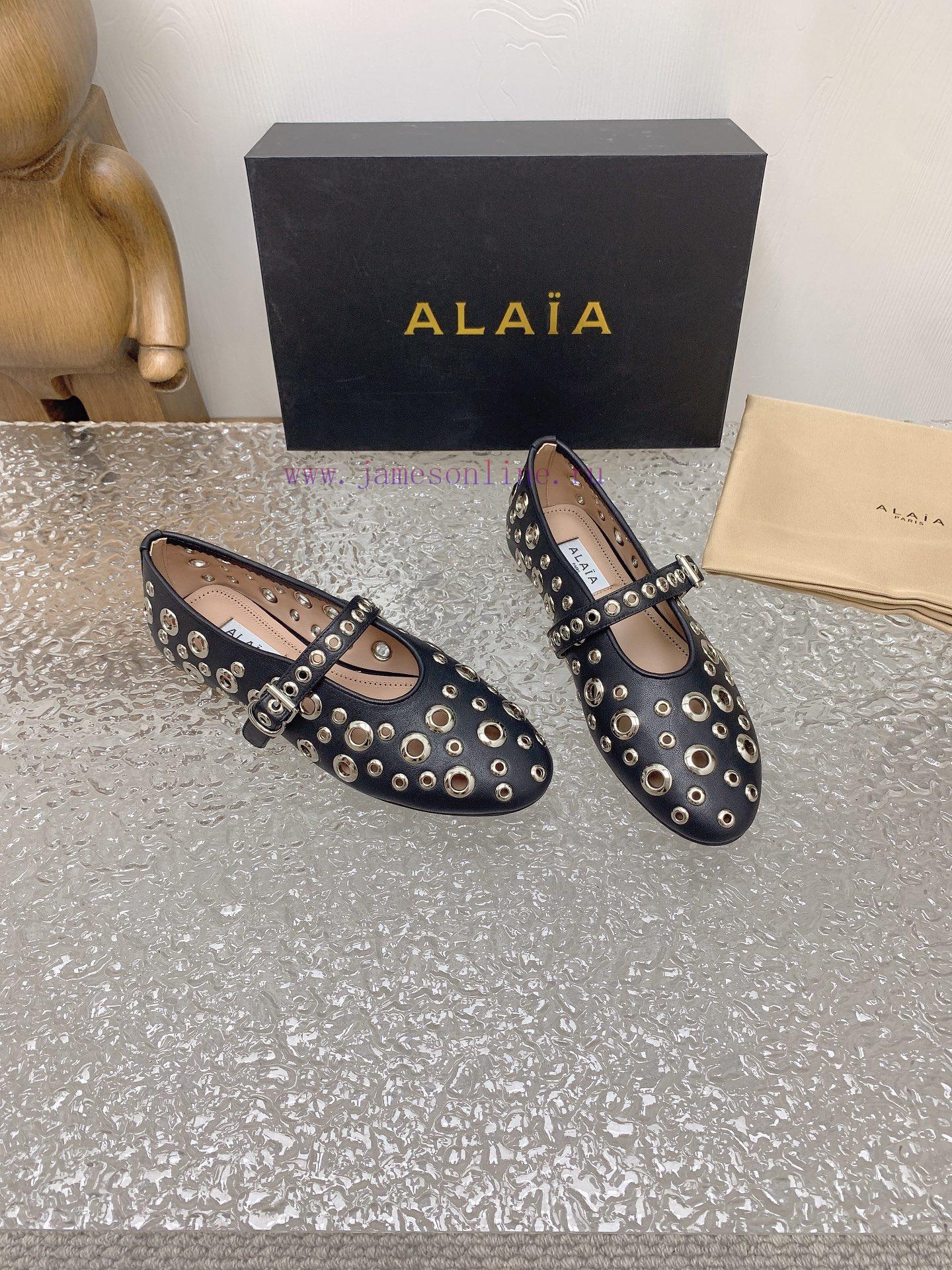 ALAIA chicken eye buttoned hole shoes, ALAIA 24SS French fairy ballet flat dance shoesAzzediuguun04e - Image 3