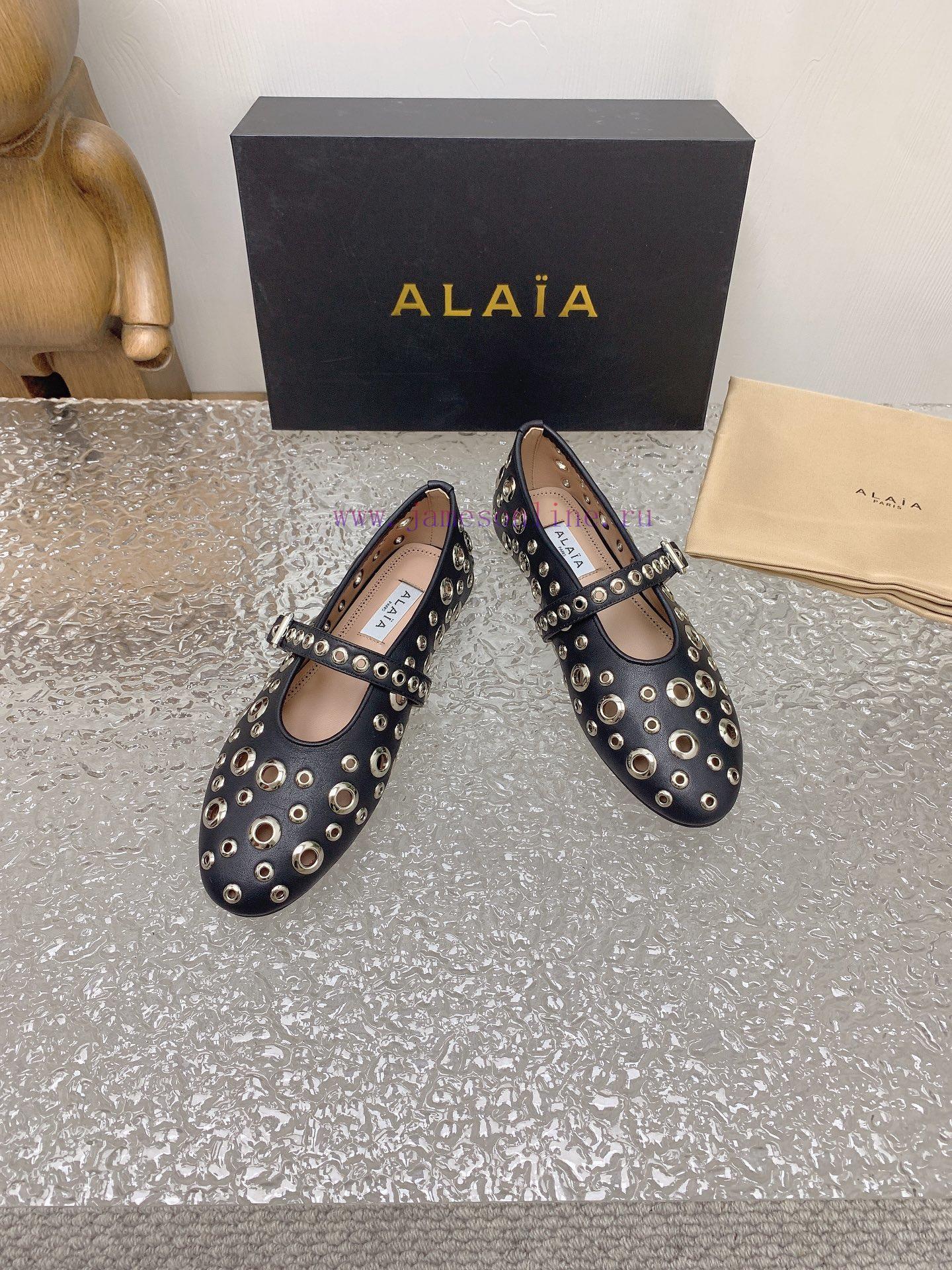 ALAIA chicken eye buttoned hole shoes, ALAIA 24SS French fairy ballet flat dance shoesAzzediuguun04e - Image 4