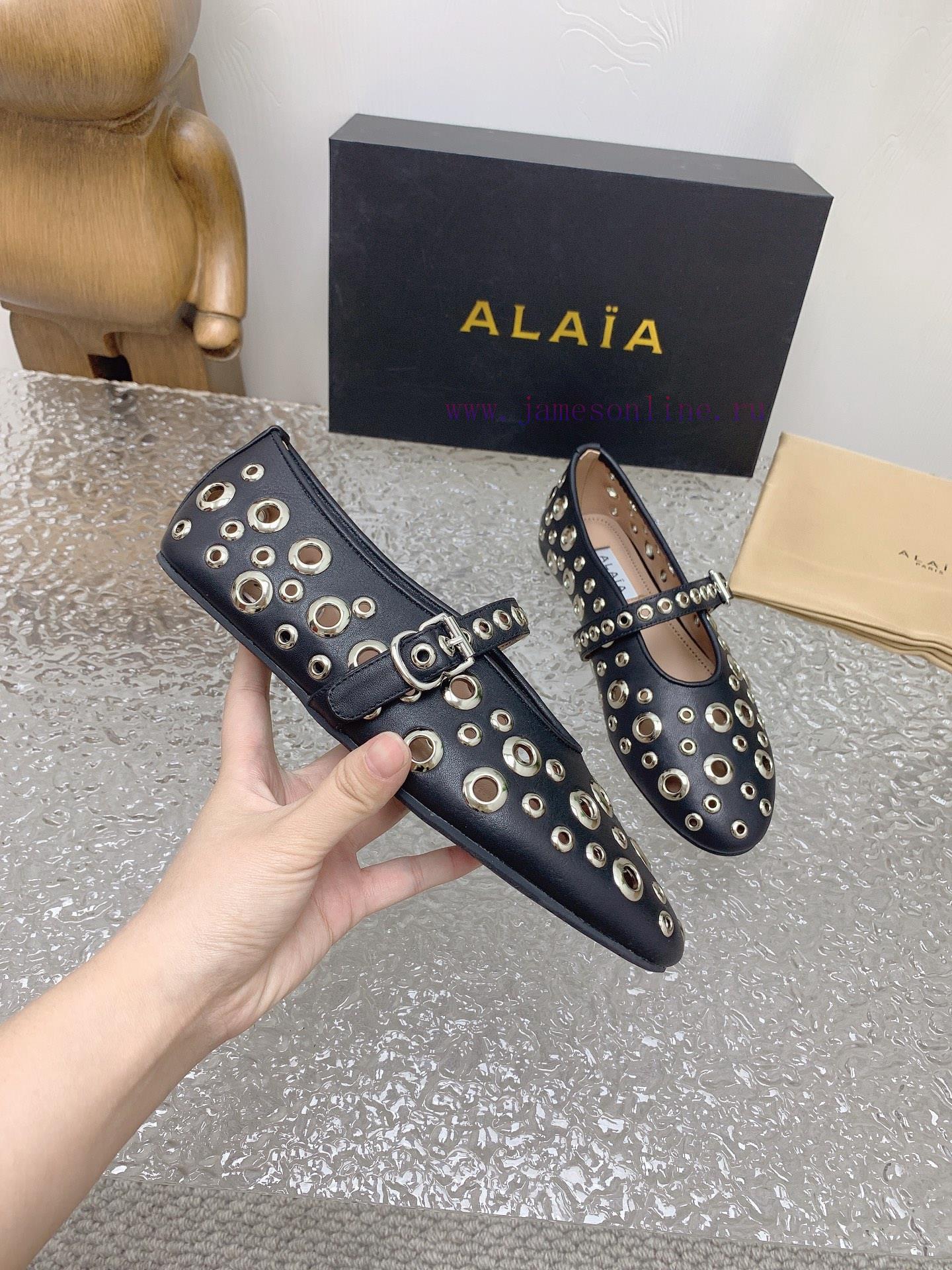 ALAIA chicken eye buttoned hole shoes, ALAIA 24SS French fairy ballet flat dance shoesAzzediuguun04e - Image 5