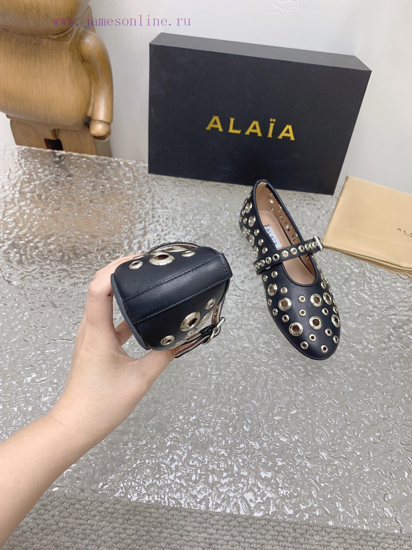 ALAIA chicken eye buttoned hole shoes, ALAIA 24SS French fairy ballet flat dance shoesAzzediuguun04e - Image 6