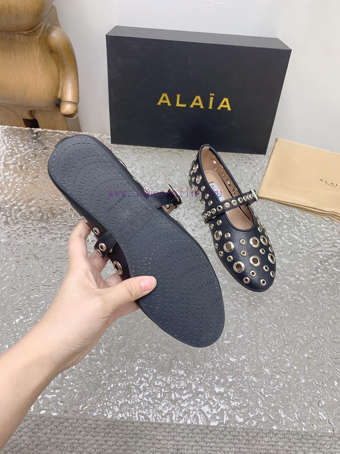 ALAIA chicken eye buttoned hole shoes, ALAIA 24SS French fairy ballet flat dance shoesAzzediuguun04e - Image 7