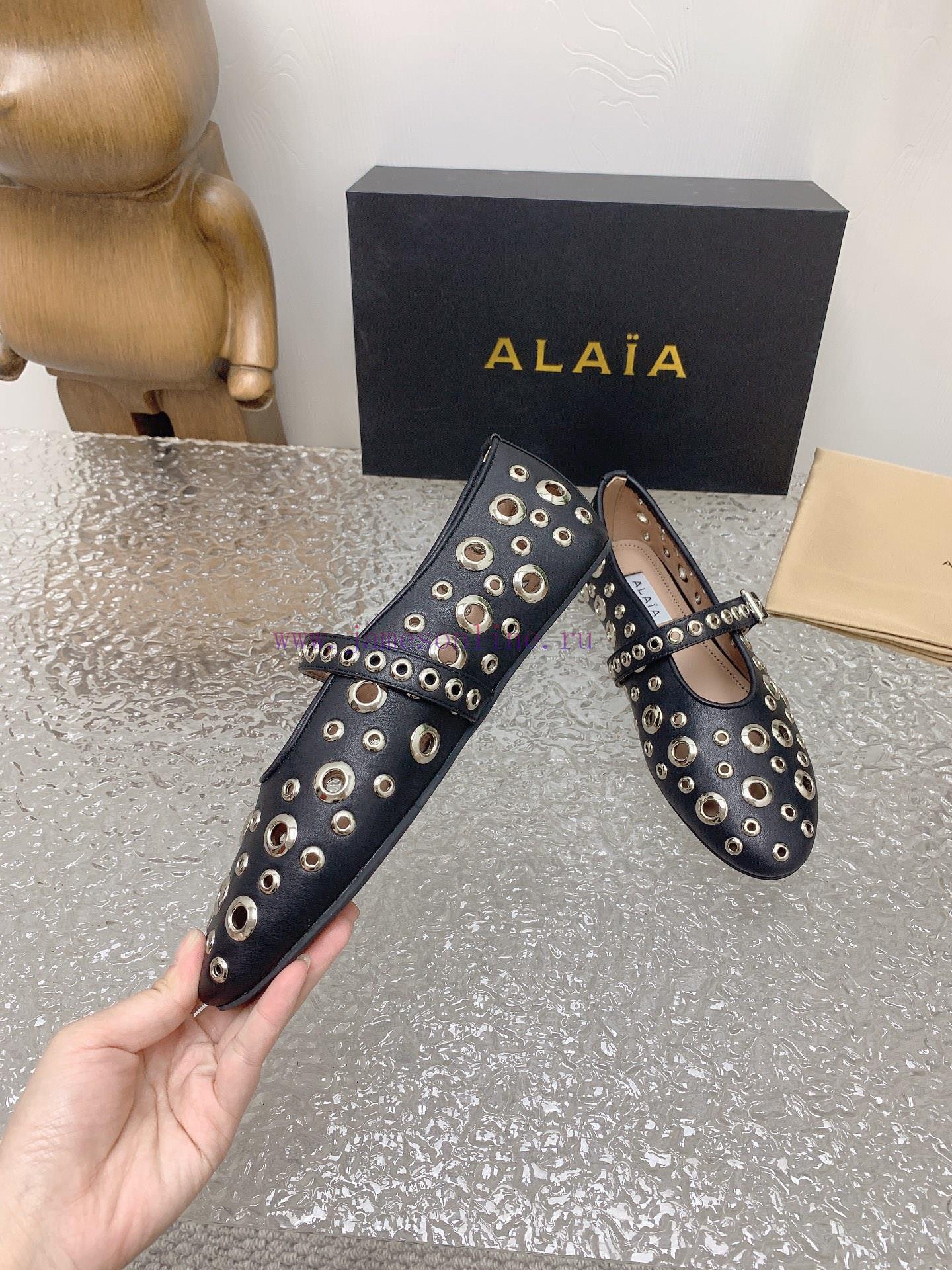 ALAIA chicken eye buttoned hole shoes, ALAIA 24SS French fairy ballet flat dance shoesAzzediuguun04e - Image 8
