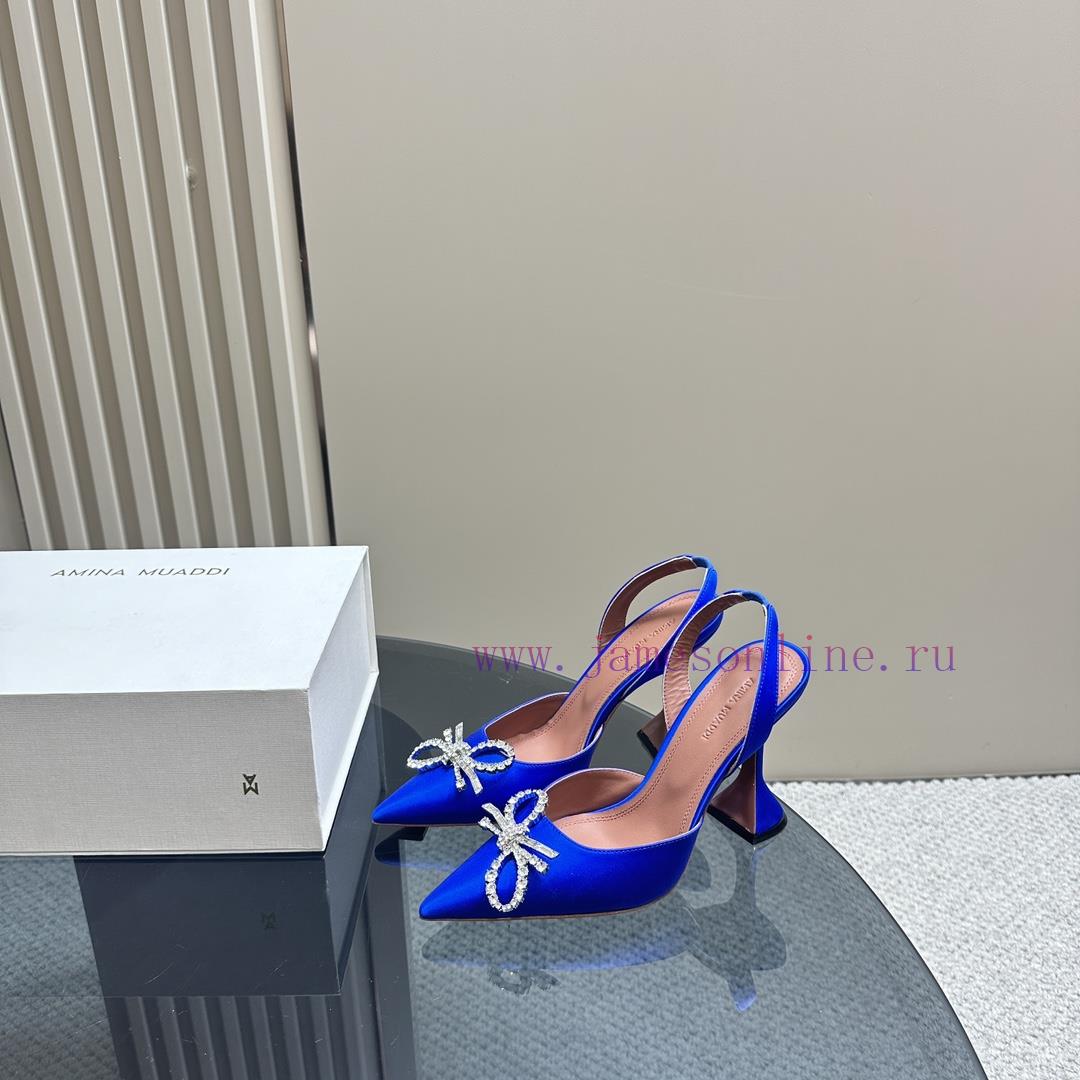 Amina Muaddi Sparkling Diamond Bow Beautiful Fashion ShoesAuthentic 11 Remastered Top Qualitlhotdaxy - Image 2