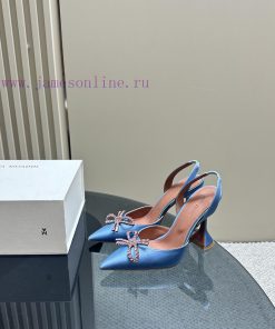 Amina Muaddi Sparkling Diamond Bow Beautiful Fashion ShoesAuthentic 11 Remastered Top Qualitr75p9378