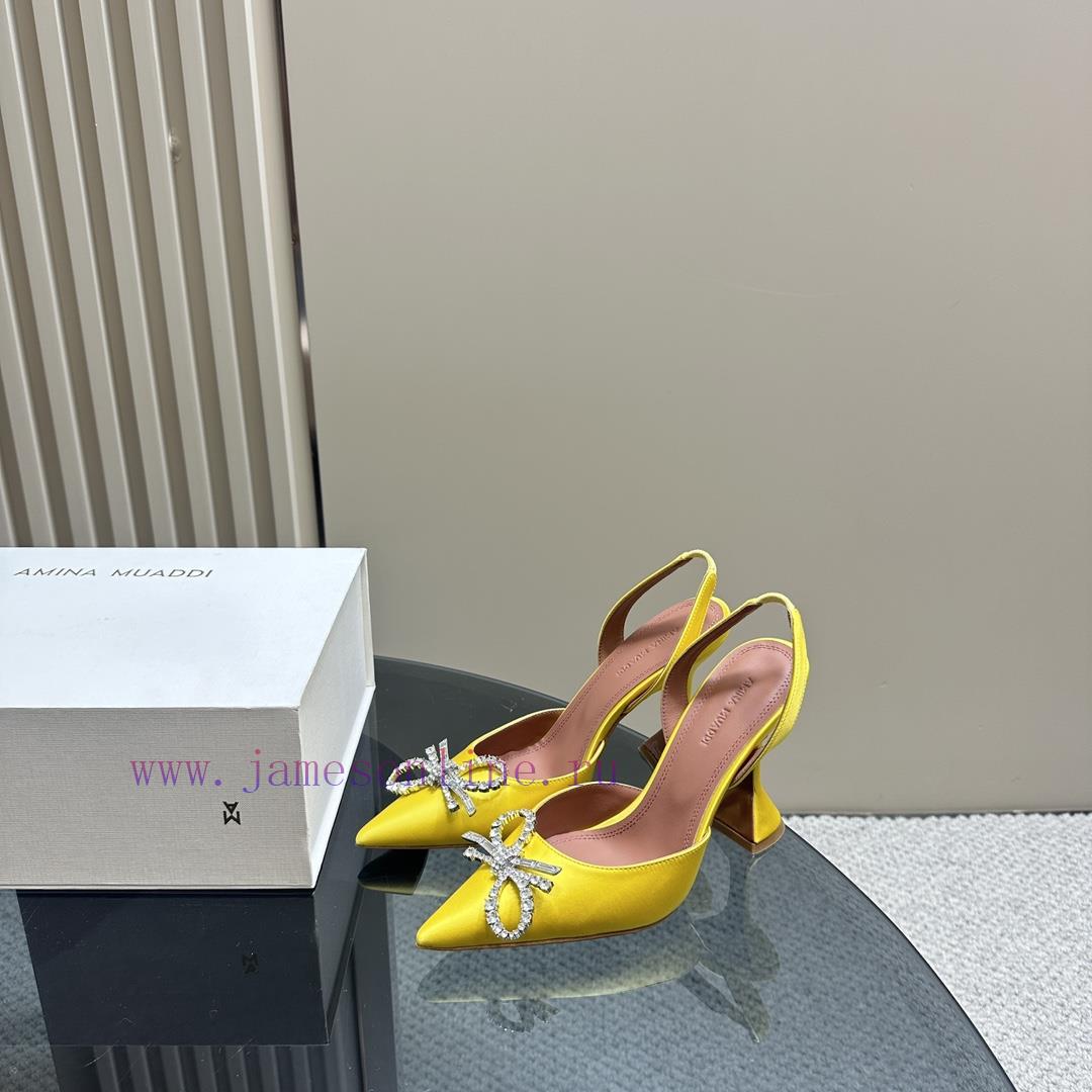 Amina Muaddi Sparkling Diamond Bow Beautiful Fashion ShoesAuthentic 11 Remastered Top Qualitbk2ucn31 - Image 2