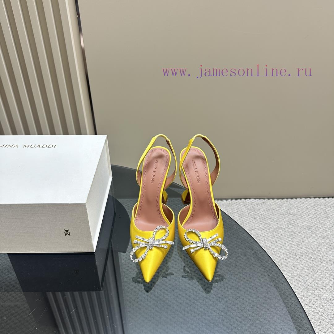 Amina Muaddi Sparkling Diamond Bow Beautiful Fashion ShoesAuthentic 11 Remastered Top Qualitbk2ucn31 - Image 3