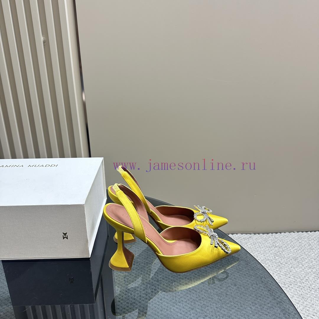 Amina Muaddi Sparkling Diamond Bow Beautiful Fashion ShoesAuthentic 11 Remastered Top Qualitbk2ucn31 - Image 4