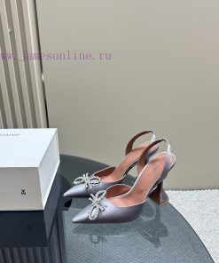 Amina Muaddi Sparkling Diamond Bow Beautiful Fashion ShoesAuthentic 11 Remastered Top Qualitxypoan40