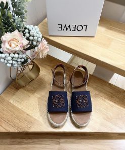 Brand LoeweLOEWE thick soled fishing shoes for women, made of canvas and cowhide leatherAnagunsiyhou