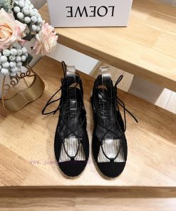 Brand LoeweLOEWE Fisherman's Shoes Women's Cow LeatherAnagram grass shoesColor Apricot Blackzj8zf1w8