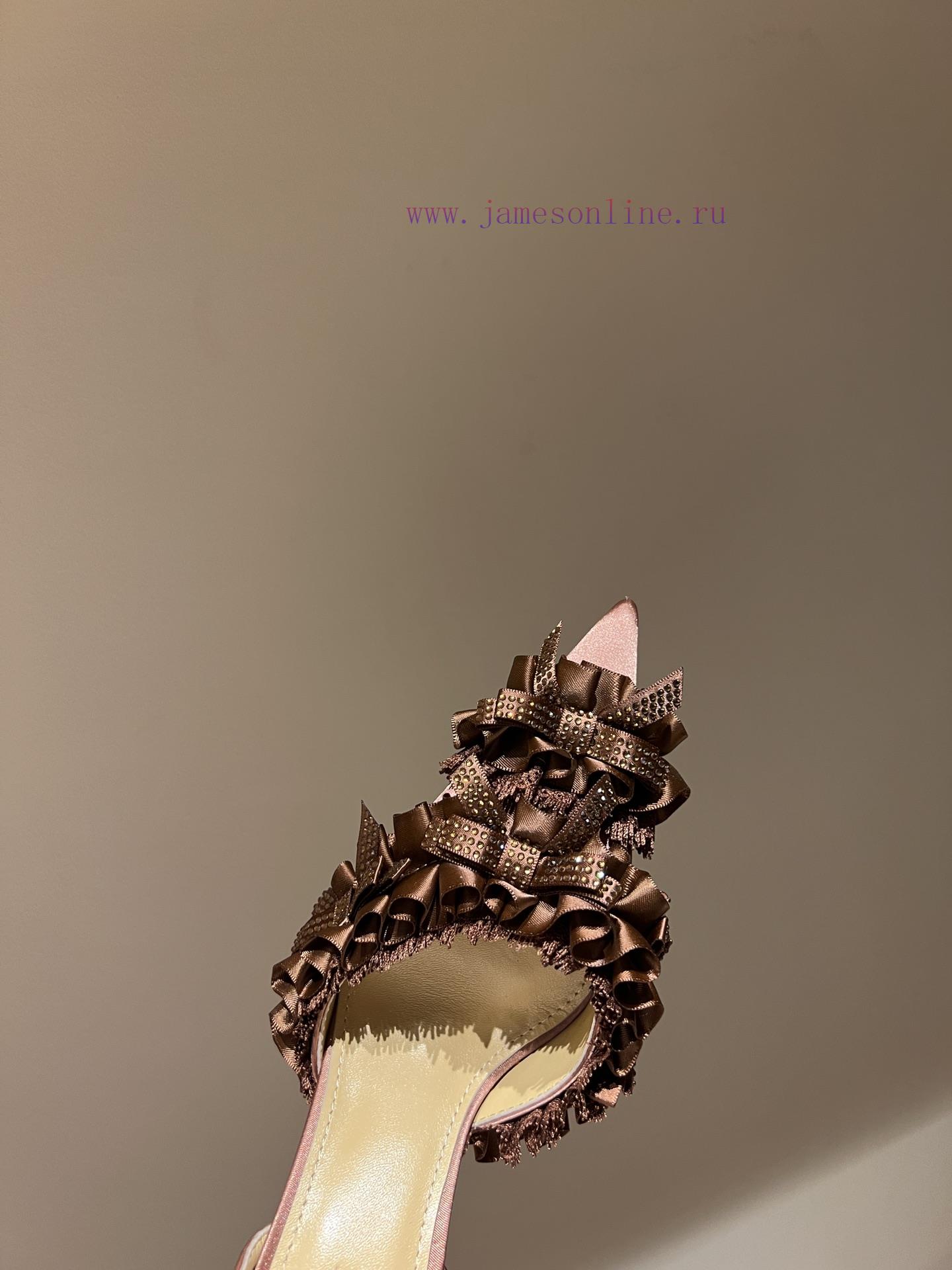 The most2024 early spring lace and crystal lace high-heeled sandalsExquisite princess shoes,1dj6x4et - Image 5