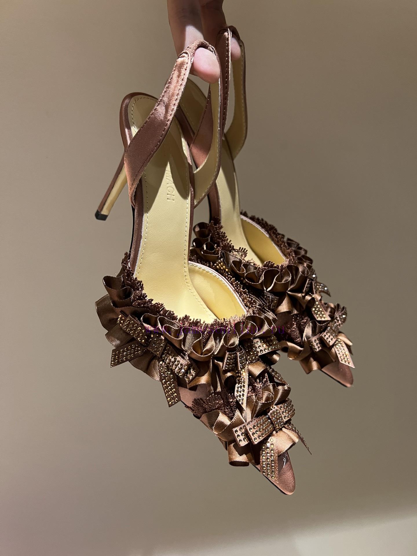 The most2024 early spring lace and crystal lace high-heeled sandalsExquisite princess shoes,1dj6x4et - Image 9