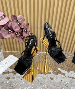 Versace 2024 Spring/Summer New Striped High Heel Sandals, Simultaneous Release————————————Thxmxa7xjy