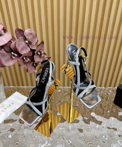 Versace 2024 Spring/Summer New Striped High Heel Sandals, Simultaneous Release————————————Thtodn1ld7