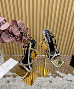 Versace 2024 Spring/Summer New Striped High Heel Sandals, Simultaneous Release————————————Thafzrr4vc